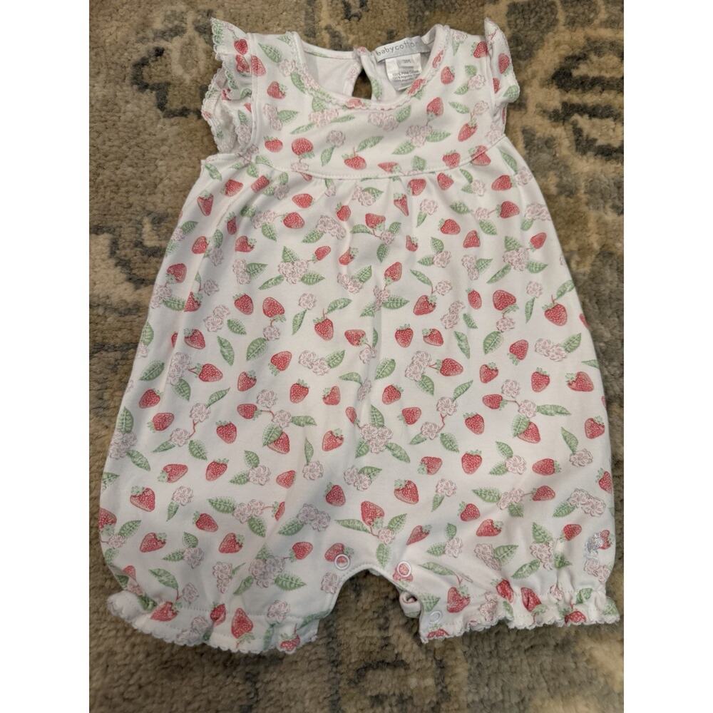 Baby Cottons Pima Cotton Strawberry Romper 0-3 Months